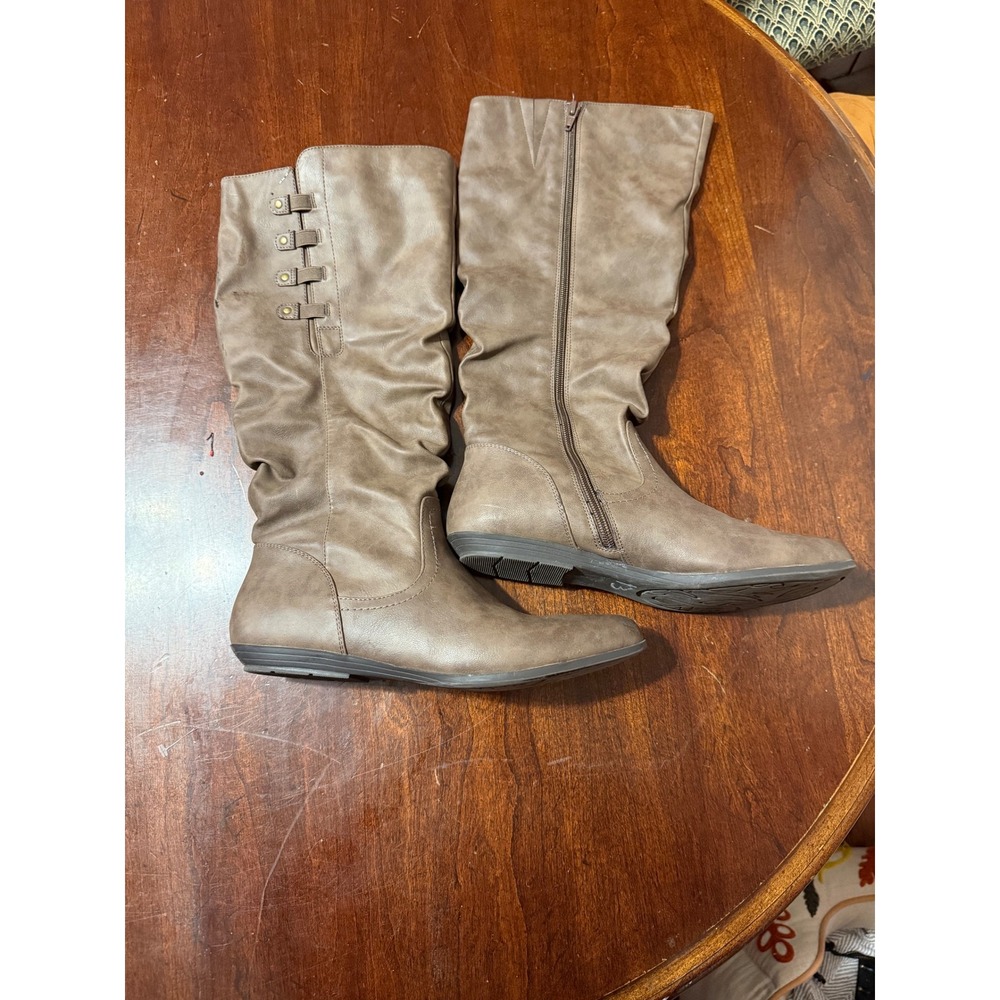 Cliffs by White Mountain Francie Taupe Slouchy Tall Boots Womens 10M C23069